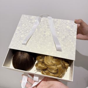 Luxury 3D Textured Paper Rigid Drawer Box for Wig Packaging