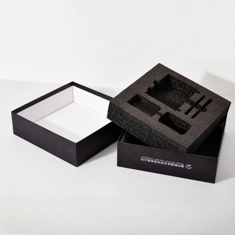 Elegant Black Cosmetic and Perfume Gift Box with Foam Insert
