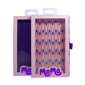 Custom PET Window Drawer Phone Case Packaging Box with Ribbon