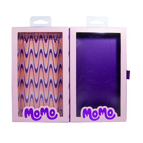 Custom PET Window Drawer Phone Case Packaging Box with Ribbon - view 3