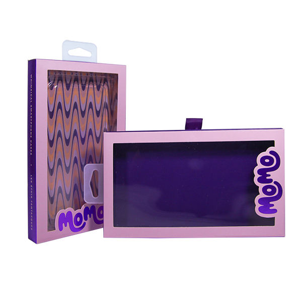 Custom PET Window Drawer Phone Case Packaging Box with Ribbon - view 5