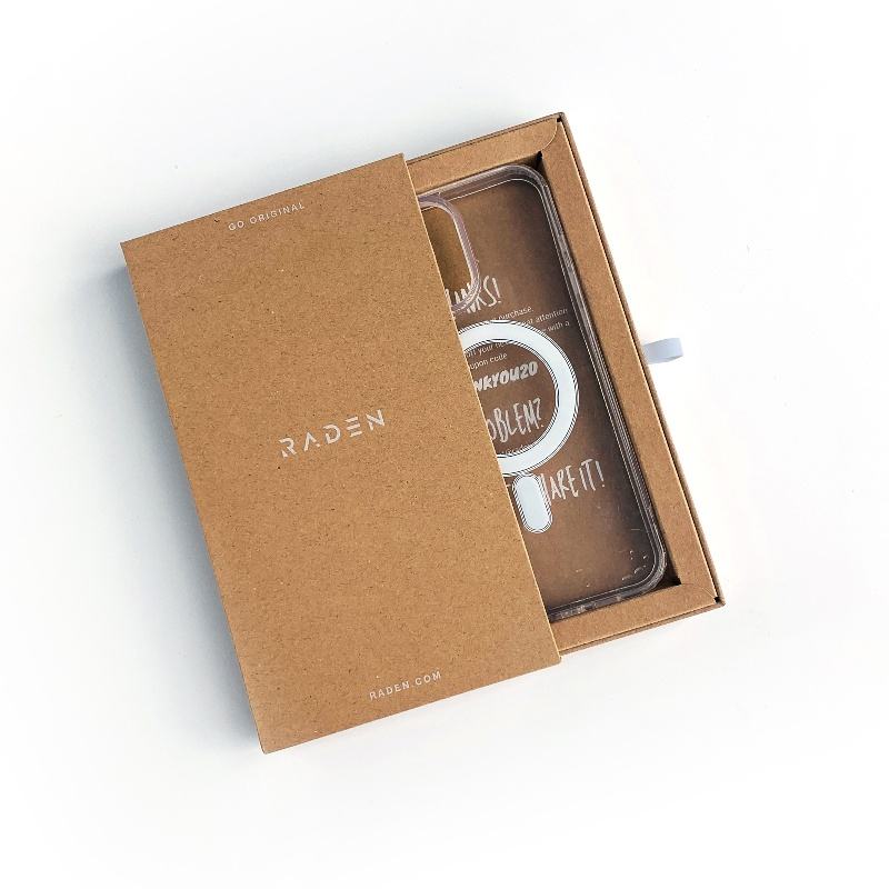 Kraft paper phone case drawer box packaging with paper trays